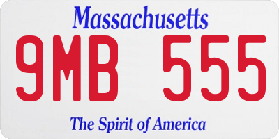MA license plate 9MB555