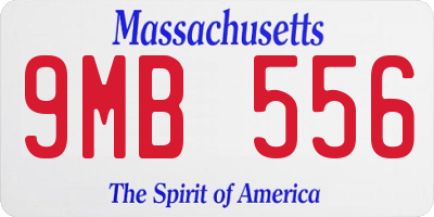 MA license plate 9MB556