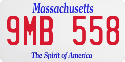 MA license plate 9MB558