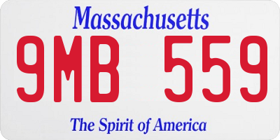 MA license plate 9MB559