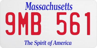 MA license plate 9MB561