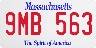 MA license plate 9MB563