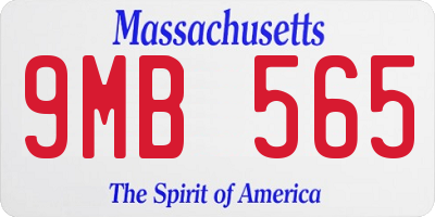 MA license plate 9MB565