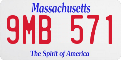MA license plate 9MB571