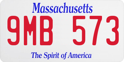MA license plate 9MB573