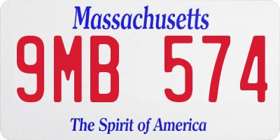 MA license plate 9MB574