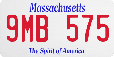 MA license plate 9MB575