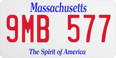 MA license plate 9MB577