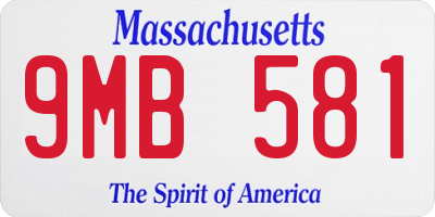MA license plate 9MB581