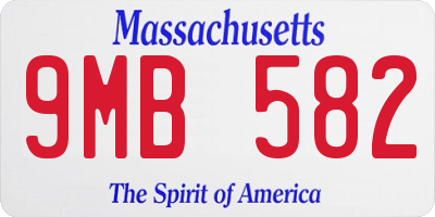 MA license plate 9MB582