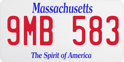 MA license plate 9MB583