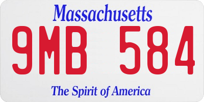 MA license plate 9MB584
