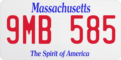 MA license plate 9MB585