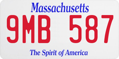 MA license plate 9MB587