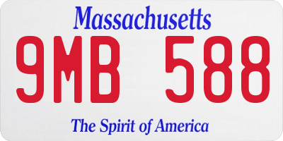MA license plate 9MB588