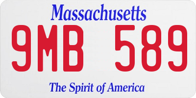 MA license plate 9MB589