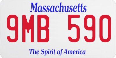 MA license plate 9MB590