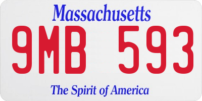 MA license plate 9MB593