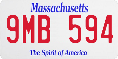 MA license plate 9MB594