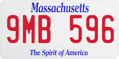 MA license plate 9MB596