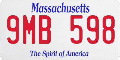 MA license plate 9MB598