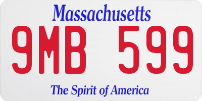 MA license plate 9MB599