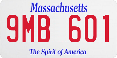 MA license plate 9MB601