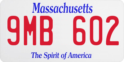 MA license plate 9MB602