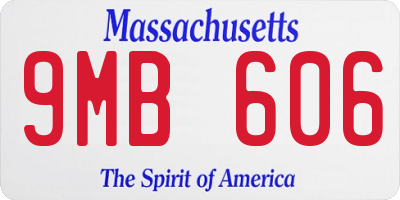 MA license plate 9MB606