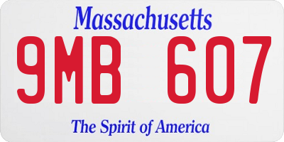 MA license plate 9MB607