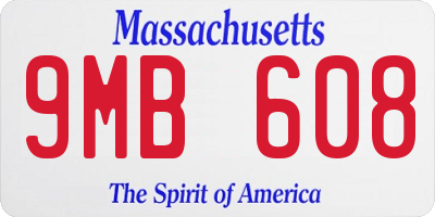 MA license plate 9MB608