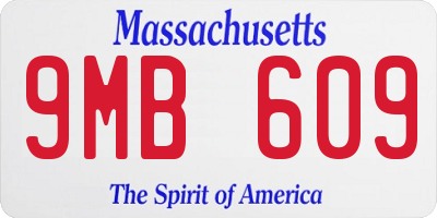 MA license plate 9MB609