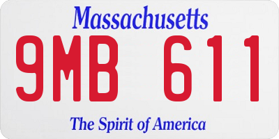 MA license plate 9MB611