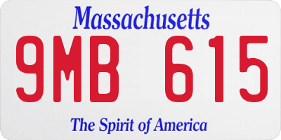 MA license plate 9MB615