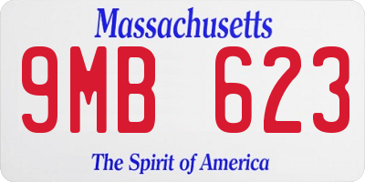MA license plate 9MB623
