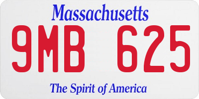 MA license plate 9MB625