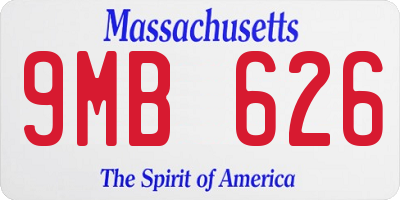 MA license plate 9MB626