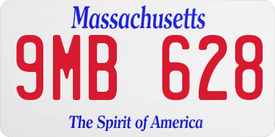 MA license plate 9MB628