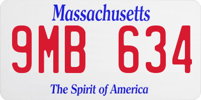 MA license plate 9MB634