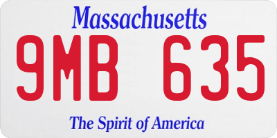 MA license plate 9MB635