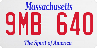 MA license plate 9MB640