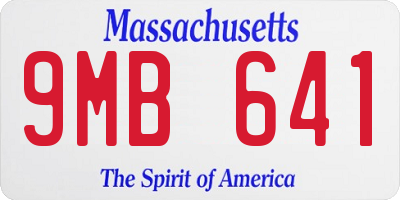 MA license plate 9MB641