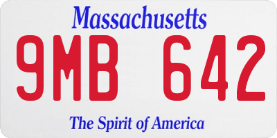 MA license plate 9MB642