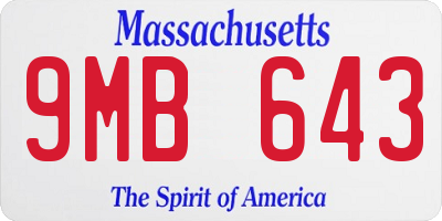 MA license plate 9MB643