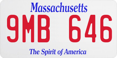 MA license plate 9MB646