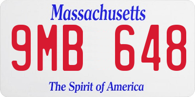 MA license plate 9MB648