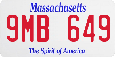 MA license plate 9MB649