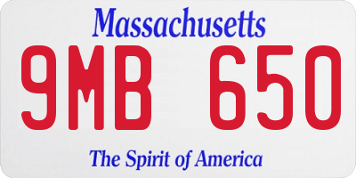 MA license plate 9MB650