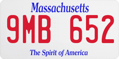MA license plate 9MB652