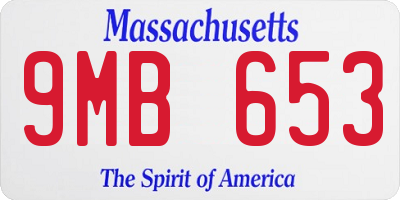 MA license plate 9MB653